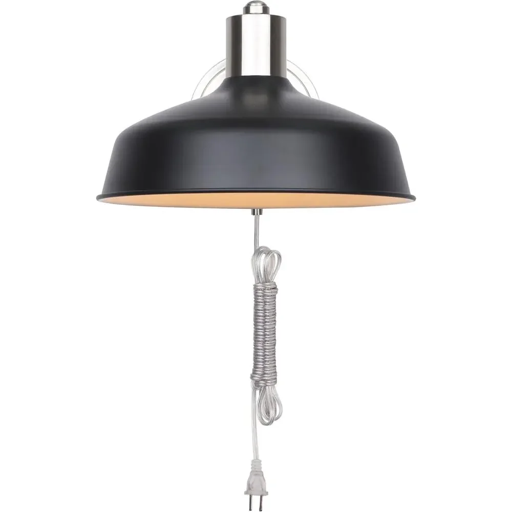 NWT Canarm Bello 1 Light 10 inch Brushed Nickel Black Wall Fixture Wall Light